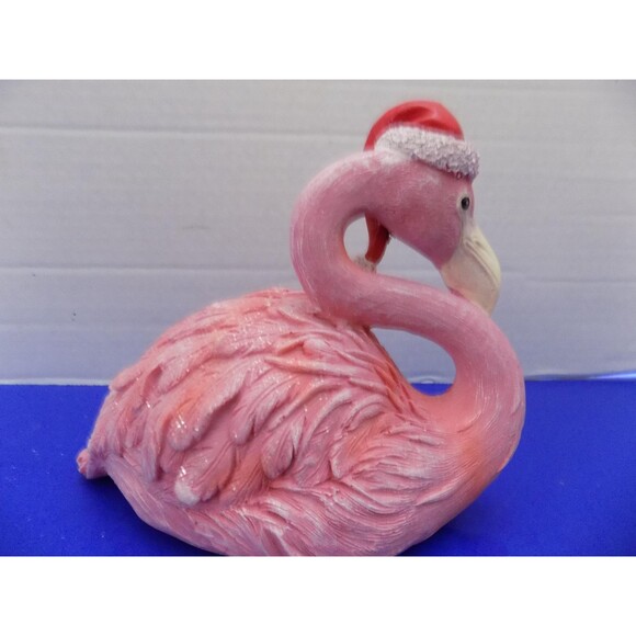 NEW Christmas Santa Flamingo Statue Figurine Florida Coastal Beach Casey Key - Picture 6 of 6